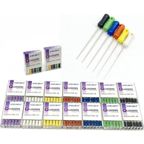 6Pcs/box Dental Hand Use Pluggers Stainless Steel Endo Handuse Root Canal Files Endodontics Dentistry 21mm/25mm