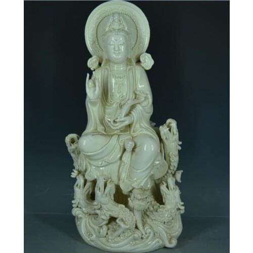 Antique QingDynasty porcelain statue,DeHua White Buddha sculpture#22,Handicrafts,best collection&adornment,Free shipping