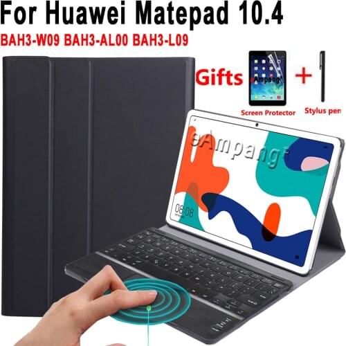 TouchPad Keyboard Case for Huawei Matepad 10.4 BAH3-W09 BAH3-AL00 BAH3-L09 Leather Cover Detachable Bluetooth Trackpad Keyboard