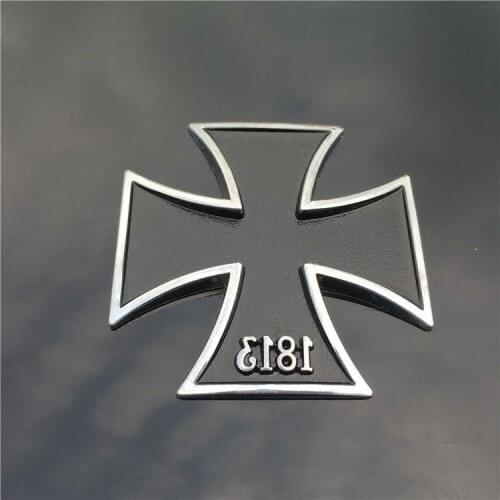 Germany 1813 Badge Car Decals Honor Cross Insignia Auto Metal Body Sticker Cool Soldier Medal Motocycle Cool DIY Car Motor