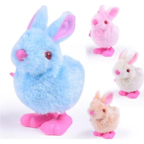 Walking Rabbit Pluh kawaii Bunny Toys Infant Children Stuffed Toys Hopping Wind Up Clockwork Jumping Rabbit Toy Collect игрушки