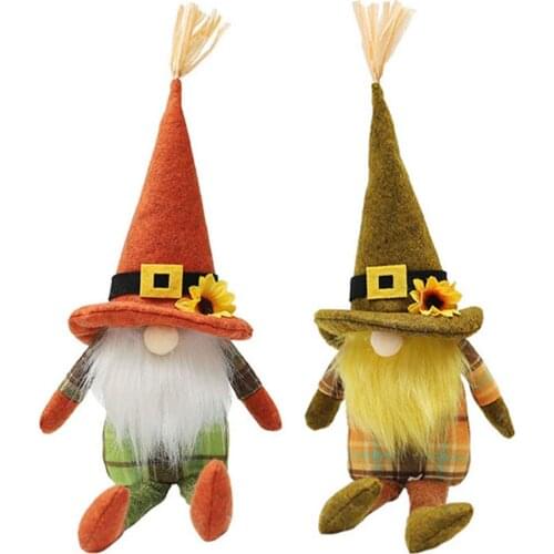 Creative Faceless Doll With Straw Hat And Long Legs Forest Fairy Doll Home Decoration Holiday Ornaments Doll Gifts For Children