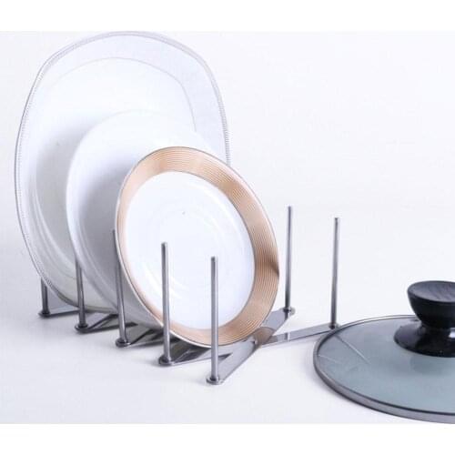 Kitchen Organizer Pot Lid Rack Extended Steel Spoon Plate Holder Shelf Cooking Dish Tray Stand Accessories Storage