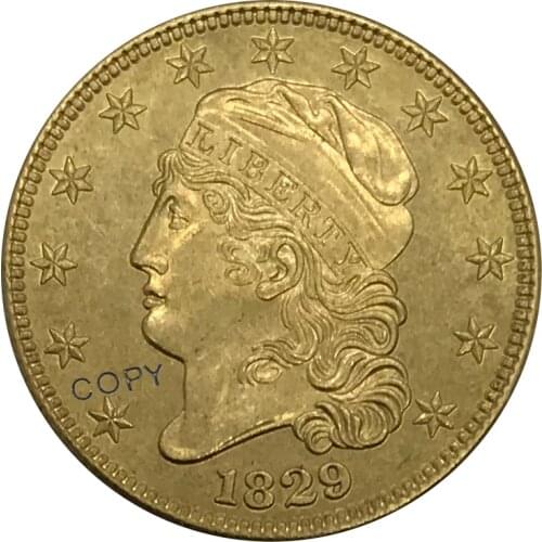 1829 United States 5 Five Dollars Capped Bust small type Gold coin Brass Collectibles Copy Coin