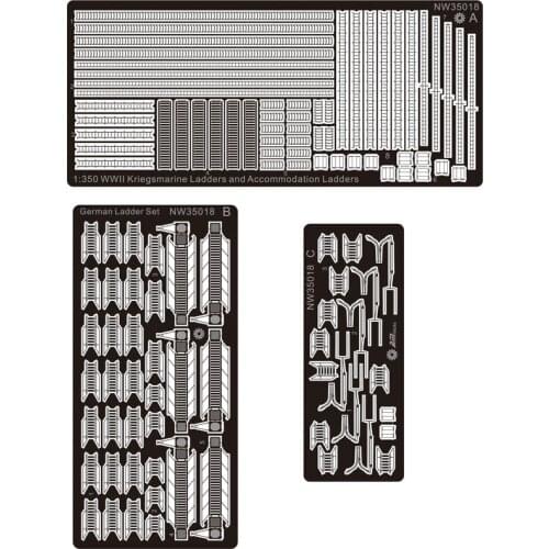 1/350 WWII Kriegsmarine Ladders and Accommodation Ladders