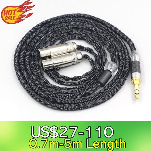 LN007406 16 Core 7N OCC Black Braided Earphone Cable For Audeze LCD-3 LCD-2 LCD-X LCD-XC LCD-4z LCD-MX4 LCD-GX