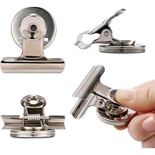 3 Pieces Refrigerator Magnet Clips with Black Flannelette for Scratch Safe - 31mm Wide - Perfect Fridge Magnets,Office Magnets