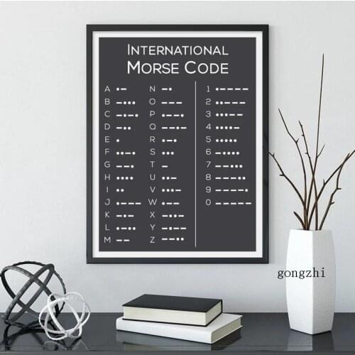 International Morse Code Poster Modern Minimalist Canvas Painting and Print Black White Wall Art Pictures Living Room Home Decor