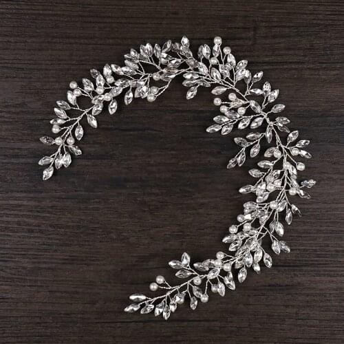 Fashion Silver Color Full Crystal Headband Handmade Luxury Rhinestone Hair Jewelry Women Bridal Headpiece Wedding Hair Ornaments