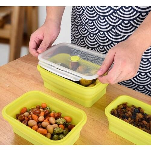 Silicone food storage containers set fresh bowl reusable sealed fresh-keeping box with lid fruit vegetable seal bag organizer