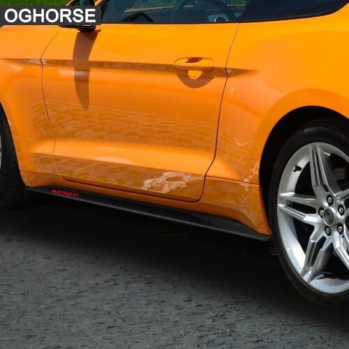 2 Pcs Door Side Stripes Stickers Mustang GT Styling 5D Carbon Vinyl Car Body Decal For Ford Mustang 2015-2019 Accessories