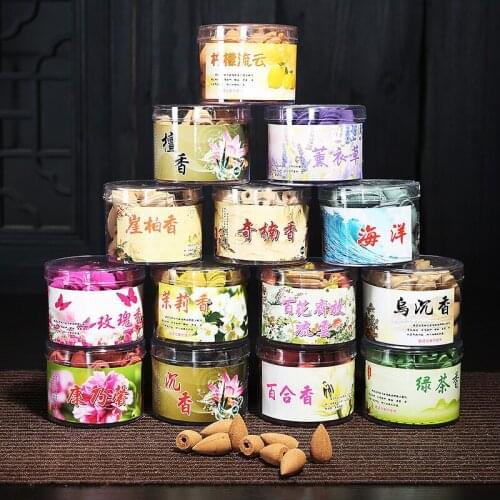 Natural, agilawood, incienso de torre de reflujo, incienso de sándalo, sabor ahumado, alones, juego de incienso de cono, varieda