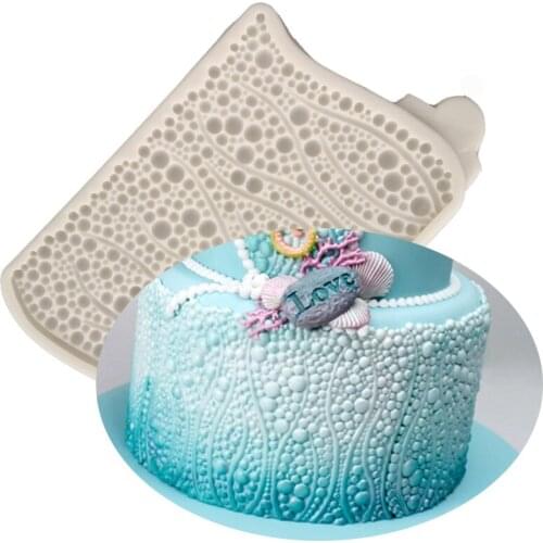 New pearl edging cake embossing mold DIY chocolate candy silicone mold Sugarcraft