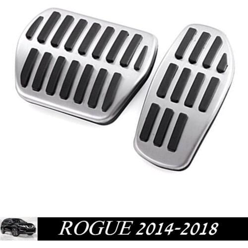 New Rogue 2015-2018 AT Car Accelerator Stainless Steel Oil Gas Pedal Brake Pedal Cover for Nissan Rogue 2015-2019
