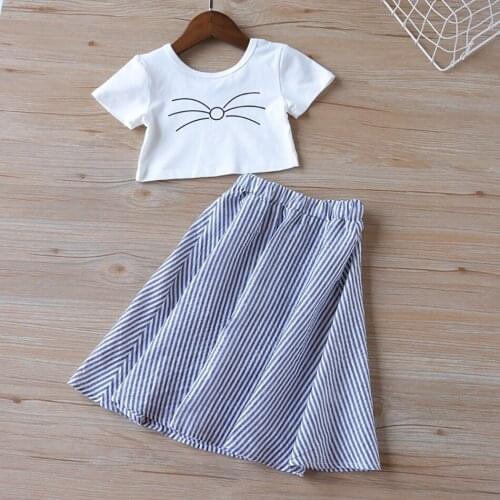 Toddler Girls Clothes Cotton Suits Tops+ Skirt Dress 2Pcs Outfit Summer Infant Children Casual Summer Clothing Suit Costume