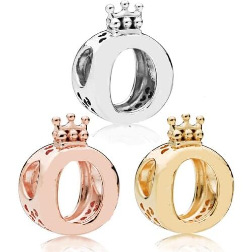 3 Colors Crown O Charm Charm Beads 100% Real 925 Sterling Silver Crown Charm Beads Fit Original Bracelet Diy Jewelry 2018 Autumn