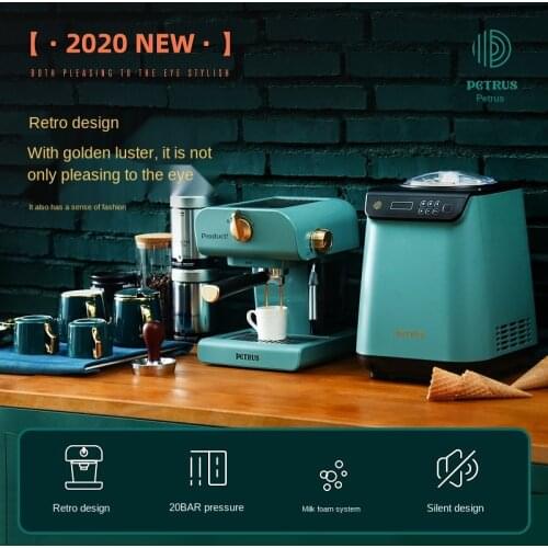 Retro coffee machine household small full semi-automatic Italian commercial steam integrated milk foaming