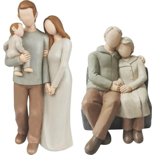 Family Statue Ornaments Art Scandinavian Office Living Room Decor Sculptures