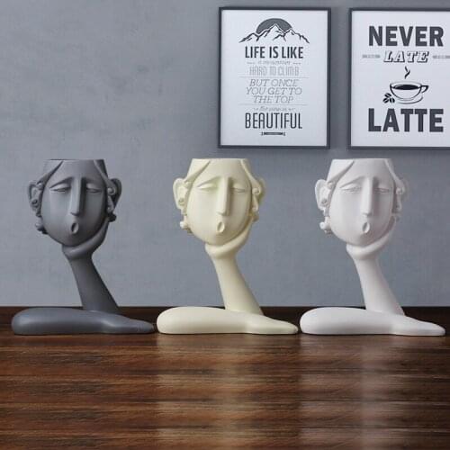 Nordic Flower Vase Home Decor European Resin Flower Pots for Plants Living Room Decoration Home Creative Home Decoration