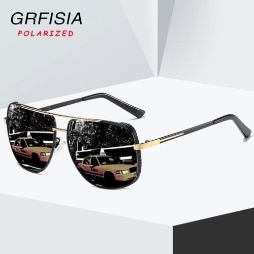 GRFISIA Fashion Square Polarized Sunglasses Men Driving Protection Night Vision Lens Sun Glasses Male Durable Frmae Goggles G27