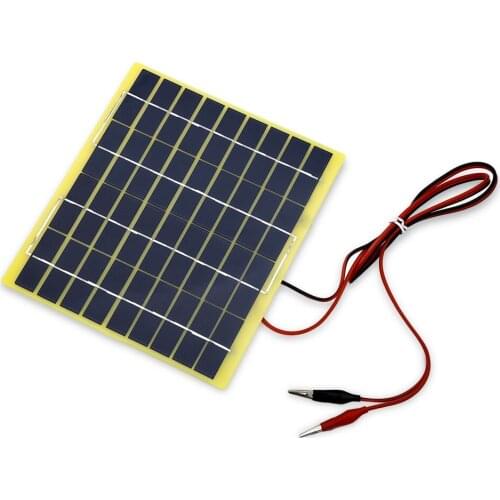 BUHESHUI 5Watt 5W Solar Panel Solar Cell 5 Watt 12 Volt Garden Fountain Pond Battery Charger+Diode 2pcs/lot Free Shipping