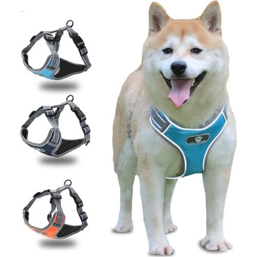 Type-T Harness Dog Vest Reflective Pet Harnesses No Pull Adjustable Training Harness Small Medium Large Dogs Chest Strap Stuff