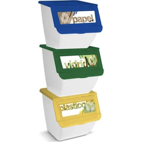 CASABLANCA stackable garbage bin for kitchen recycling, laundry organizer, container, 36L. Sorting box