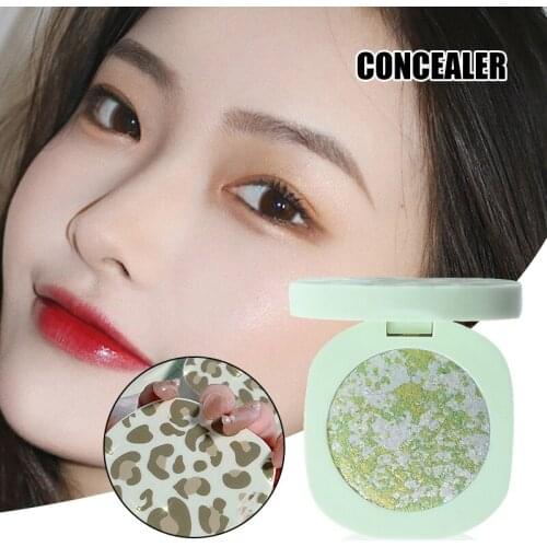 Highlight Pressed Powder Leopard Print Easy to Use Durable Shiny Powder Cosmetics SANA889
