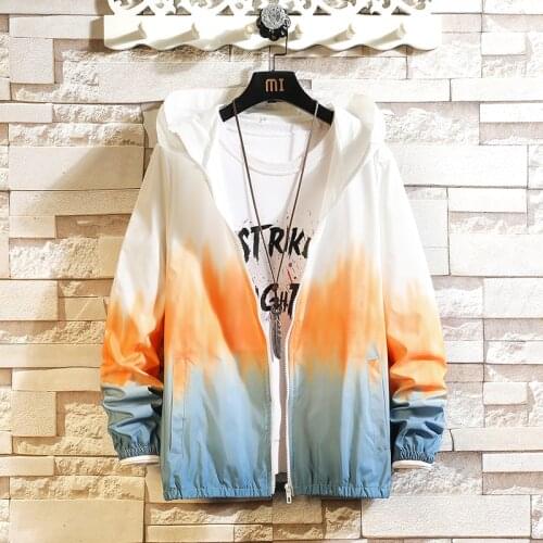Womens Hooded Jackets Thin 2021 Summer Causal Print Windbreaker Women Basic Jackets Coats Zipper Lightweight Jackets Famale