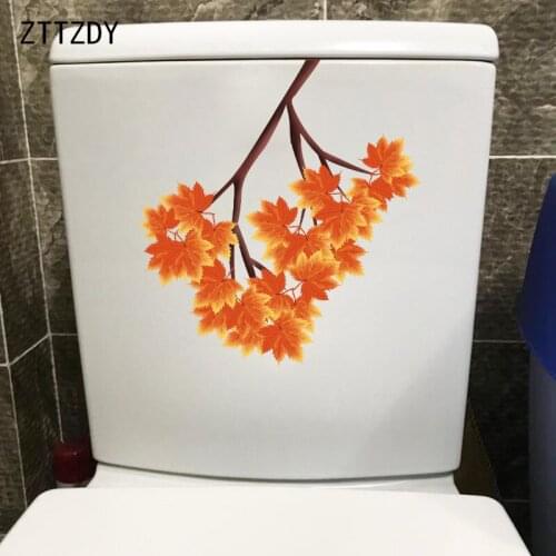 ZTTZDY 22.8×21.2CM Maple Branches Creative Cartoon Wall Decoration Home Toilet WC Stickers T6-0213