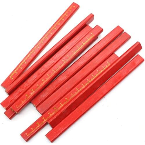 10 pcs/lot DIY Carpenters Pencils Builder Joiners Woodworking Tools Black Thick Core Flattened Mark Pencil Stationery Supplies