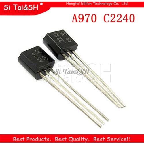 100pcs 2SA970 2SC2240 TO92 (50PCS* A970 +50PCS* C2240 ) TO-92 Bipolar Transistors - BJT NPN new and original