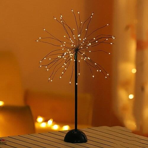 100 LEDs Explosion Table Night Light Dandelion Shape Copper Wire Night Light for Christmas Decoration Gift