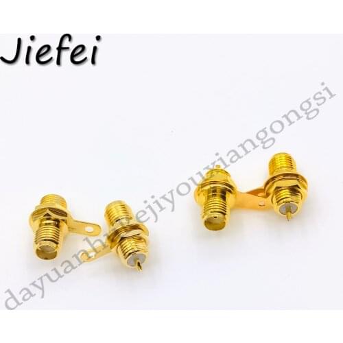 1000Pcs New Gold plated RF Adapter Connector SMA Female Panel Mount With Nut Bulkhead Handle Solder