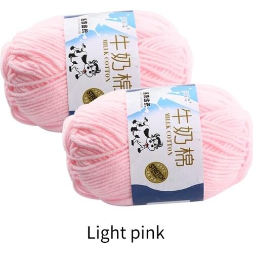 2Pcs/Set 100g Light Pink Milk Cotton Baby Wool Hook Package Scarf Yarn Knitting Crochet Sewing Material Soft Handmade Home Craft
