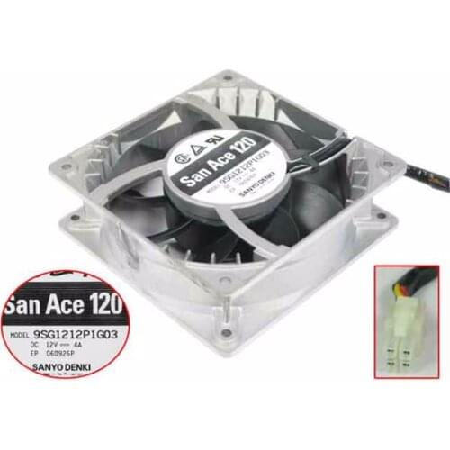 Sanyo Denki 9SG1212P1G03 DC 12V 4A 120X120X38mm 4-Wire Server Cooling Fan