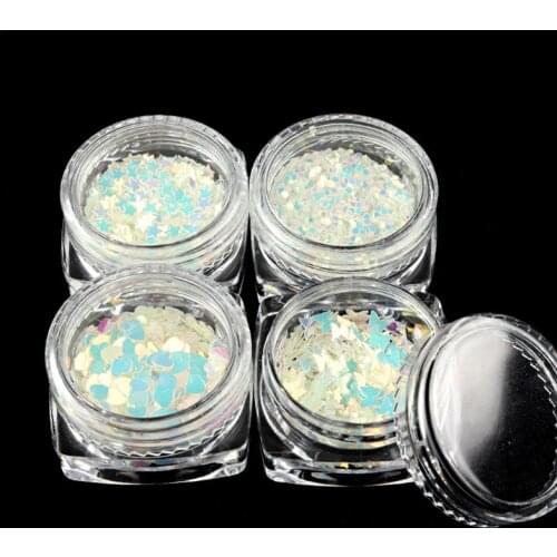 4 Style Luminous Sequins Glow In the Dark Glitter Fluorescent Sequin Resin Craft X7YC