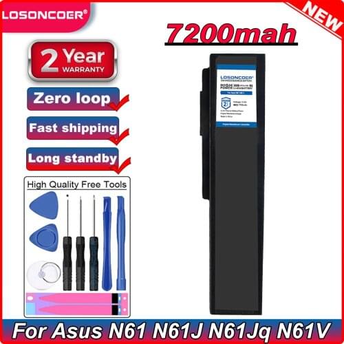 7200mAh Laptop Battery For Asus N61 N61J N61Jq N61V N61Vg N61Ja N61JV N53 M50 M50s N53S A32-M50 A32-N61 A32-X64 A33-M50 G50