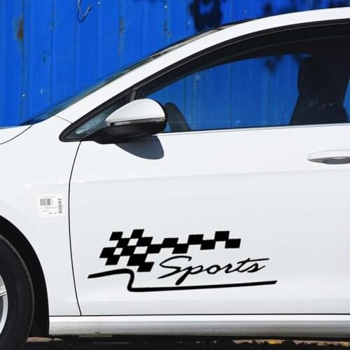 Car Stickers Sports Checkered Flag Plaid Racing Creative Decals For Doors Auto Tuning Styling 50cm 100cm D22