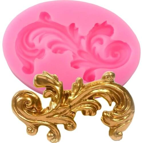 Baroque Scroll Relief Silicone Molds Cake Border Fondant Mold Cupcake DIY Cake Decorating Tools Candy Chocolate Gumpaste Mould