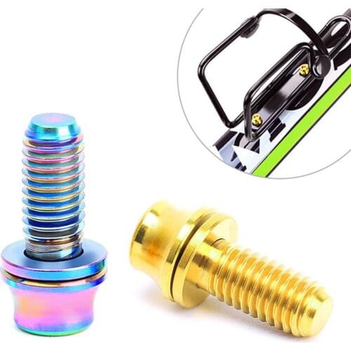 2PCS M5*12MM Bicycle Water Bottle Cage Fixing Bolts Titanium Alloy Screw With Washer For Cycling Cycling Accessories Dropship