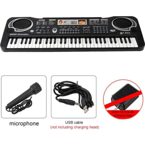 61 Keys Digital Piano Keyboard Electronic Organ with Microphone Electric Piano Kid Children Talents Kids Gift Musical Instrument