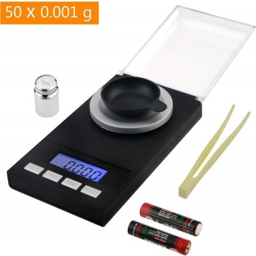 Digital Milligram Gram Scale Jewelry Weight High Precision 50g 0.001g Balance Diamond Electronic Weighing Scale