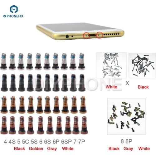 4 colors Phone bottom Screws Back Cover Repair Parts for iPhone 6 6P 6S 6SP 7 7P 8 8P X Bottom Screws Parts Replacement