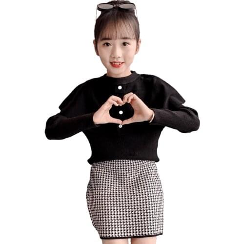 Kids Clothes Sweater + Skirt Teenage Girls Clothing Casual Style Kids Girl Clothes Set Spring Autumn Costumes For Children