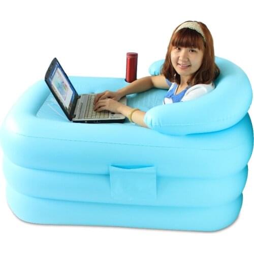 Eco-friendly Heat preservation thickening folding inflatable bathtub tub bath bucket 115x80x50cm