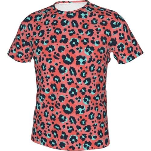 T Shirt For Men Clothing Printed Shirts Graphic Tee Funny Leopard Pattern Novelty Oversized T-Shirt