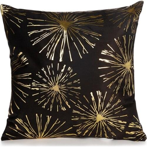 European Style Square Gold Leaf Pillowcase 45X45CM Short Plush Cushion Cover Car Decorative Pillow Covers Sofa Throw Pillowcase