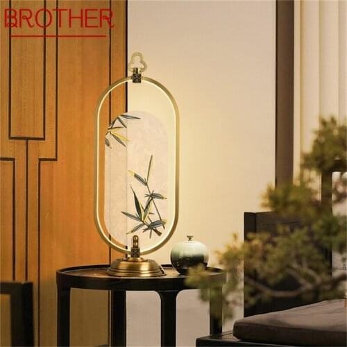 BROTHER Brass Table Lamps Bedside LED Desk Light Luxury Home Decorative for Modern Bedroom Living Room Office