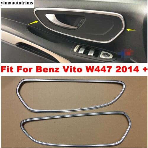 Matte Accessories For Mercedes-Benz Vito W447 2014 - 2019 Inner Door Pull Doorknob Handle Bowl Cover Trim Decorative Interior